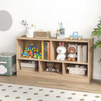 Toy Storage Organizer, 2-Tier Kids Bookshelf, 5 Cube Kids' Bookcases, Cabinets & Shelves, Wooden Toy Organizers, Small Book Shelf for Bedroom, Playroom, Classroom, Nursery (Natural)
