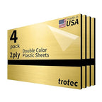 Trotec | Metallic Looking Acrylic Sheet | 12"x24"x1/8", 4 Pcs | Brushed Gold/Black | Metallic Finish - Scratch Resistant for Laser Engraving & Cutting,Printing,Glowforge,Name Plate | USA Made