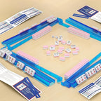 2025 Mahjong Card Official with Mahjong Line Reader, Mahjong Cards Official Rules Version Large Print Style, 4-Pcs(Blue)