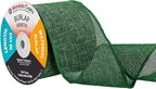 Mandala Crafts Green Burlap Ribbon 3 Inches Wide Jute Ribbons for Crafts - 20 Yds Roll Rustic Burlap Wrap Trim Ribbons for Wreaths Bows Wedding Party Decoration