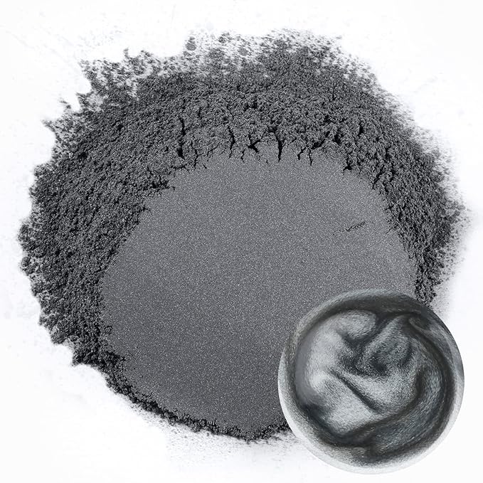 Ceya Mica Powder, 5.3oz/ 150g Charcoal Grey Pearlescent Effect Colorant Pigment Powder for Epoxy Resin,Tumblers, Slime Bath Bomb, Soap Dye, Slime, Candle, Resin Crafting, Paint, Jewelry, Nail Polish