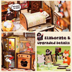 CUTEBEE Book Nook Kit, DIY Booknook Miniature House Tiny House 3D Wooden Puzzle Dollhouse Kit for Adults and Teens, Bookshelf Insert Decor, DIY Craft Gift Model Build