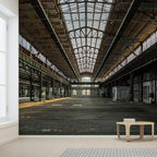 wall26 Wall Sticker/Wall Mural Industrial Interior of an Old Factory Building, Not Peel and Stick, Non-Woven Wallpaper Decorative for Bedroom, Living Room, Office - 132x192 inches