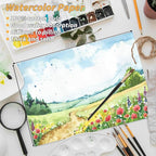 150 Sheets Cotton Watercolor Paper Pad-230GSM Art Paper-9 x 12 inch Painting & Craft Paper, Finger Paints, Watercolor, Tempera, Drawing, Art Room & Home School Crafts