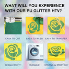 HTVRONT Green Glitter HTV Heat Transfer Vinyl - 10" x 8ft Glitter Iron on Vinyl for Shirts - Easy to Cut & Weed for Heat Vinyl Design