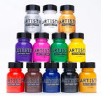 Leather Paint Set with Brushes - 12 x 30ml Acrylic Paints Leather Dye Set for Shoes Bags Boots Sneakers Jackets Car Seat Leather
