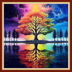 Artvxeay Cross Stitch Kits Stamped Full Range of Embroidery Kits for Beginners Adults 11CT Pattern Stitch Embroidery Kits Needlepoint Kits DIY - (Colorful Tree 18x18 inch)