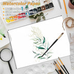 150 Sheets 100% Cotton Watercolor Paper Bulk -140LB/300GSM Art Paper-8.5 x 11 inch Painting & Craft Paper, Finger Paints, Watercolor, Tempera, Drawing, Art Room & Home School Crafts