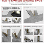 Zipper Repair Kit (188 Pcs) - Universal Fixer for Luggage, Backpacks, Jackets, Coats & Boots Includes #3#5#8#10 Sliders, Zipper Pull Replacement, Stops & Repair Tool（Non-YKK Compatible）