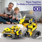 5 in 1 STEM Robot Toy Building Kit, 452 PCS Blocks App & Remote Control Engineering Toys Robotics for Kids Ages 8-12, RC Bulldozer Erector Sets for Boys Girls 6 7 9 10 11 13 14+ Birthday Gifts