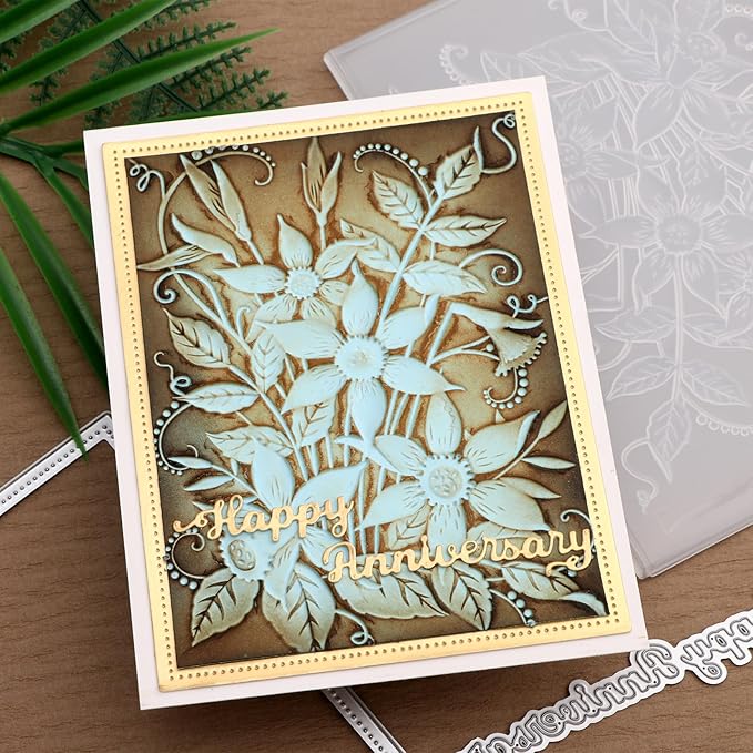 BAOFALI 3D Embossing Folders Daffodil Clear Textured for Card Making,Embossing Template Paper Card Embossing Stencil for DIY Scrapbooking Photo Album Card Paper Craft Decoration 6.3" L x 4.5" W