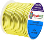 Mandala Crafts 12 Gauge Anodized Aluminum Craft Wire for Jewelry Making - 60 FT Colored Flexible Yellow Green Wire - Bendable for Bonsai Armature Crafting Sculpting