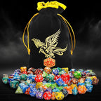 QMay DND Dice Set - 20x7 (140 Pieces) Polyhedral Dice, 20 Colors D&D Dice for Dungeons and Dragons Tabletop Role-Playing Games with 1 Drawstring Bag