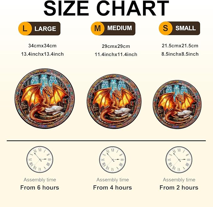 Wooden Puzzles for Adults, Dragon Wooden Puzzle,Magic Wooden Jigsaw Puzzles, Gifts for Family or Friends for Any Holiday.(13.4 * 13.4 in 300pcs)