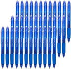 Volcanics Retractable Clicker Erasable Gel Pens - 0.7mm Ball Point, Heat Erase with Built-in Eraser, 36 Pack Blue
