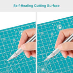 Headley Tools 12"x12" Rotating Cutting Mat, Self Healing Mat with 360-Degree Rotation & Anti-Slip Base, Sewing Board Cutting Mat Perfect for Fabric Quilting Leather Hobby Project, Turquoise