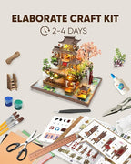 DIY Miniature House Kit, DIY Dollhouse Kit for Adults to Build, Mini House Kit with LED, Mayberry Street Miniatures, Ideal Gifts for Birthday, Valentine Christmas(Wonderland)
