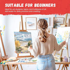 Simetufy 12 Pack 12x16 Inch Large Canvas Boards for Painting Flat Canvas Panels, Gesso Primed Acid-Free 100% Cotton for Acrylic Oil Watercolor Tempera Paint