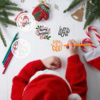 Small Christmas Stencils for Painting on Wood 3inch Christmas Stencils for Crafts Reusable Holiday Stencil Templates for Wood Slice Tier Tray Christmas Tree Decor