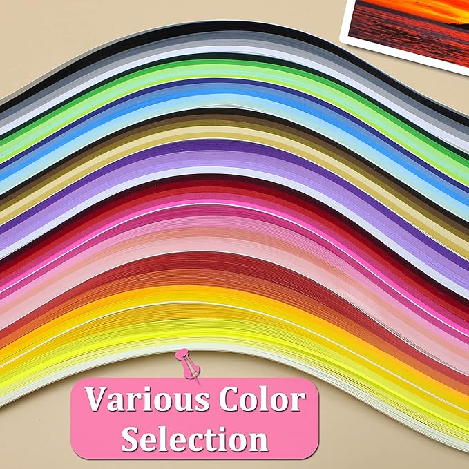 Zorfeter 9 Sets Multi-Color Quilling Paper Strips Kits 900 Strips 42 Colors, 3mm Width, 15" Length