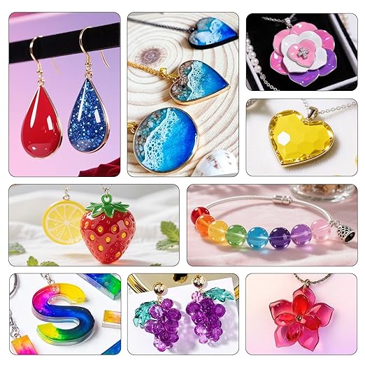 JDiction 15 Colors UV Resin, Odorless Hard Solid Colored UV Resin for Jewelry Making, Casting and Coating, Crafts and Decoration(20g Each)