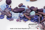 2.1oz (60 g) Mix of Unique Czech Bohemia Glass Pressed Beads, Violet Purple Pink Crystal AB, Table Cut, Matte and Glossy, Hand Made BCV