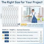 rabbitgoo Window Privacy Film for Glass Windows, Frosted Glass Cling with Decorative Moroccan Lattice, Removable Heat Control Sun Blocking Door Covering Sticker for Home Bathroom, 35.4 x 78.7 inches