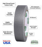BookGuard 1 Inch Premium Bookbinding Repair Cloth Tape, 15 Yard Roll, Gray