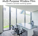 Haton Window Privacy Film, Frosted Glass Static Cling Sun Heat Blocking Window Clings, Frosting Opaque Coverings, Vinyl Removable Stickers Tint for Home Door Office, Non Adhesive 29.5" x 157.4"