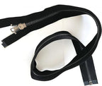 Leekayer 2PCS #5 27 Inch Zipper Black Nickel Teeth Zipper Black Metal Zipper Open End Zipper for Repair Coat Jacket