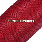 uxcell Leather Sewing Waxed Thread, 284 Yards / 260m 0.8mm 150D Flat Polyester All-Purpose Threads for Leather Crafts, Bookbinding, Red