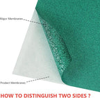 guangyintong HTV Glitter Green Roll, 12''x8ft Iron on Vinyl for T-Shirts, Easy to Cut & Weed for Heat Vinyl Design