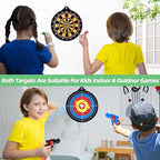 Magnetic Dart Board for Kids-12Magnetic Dart/Sticky Balls Or 2 Toy Gun+40 Foam Dart.Indoor/Outdoor Kids Games and Party Games,Christmas Birthday Gifts Toys for 3-12 Year Old Boys