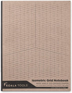 KOALA TOOLS | Isometric Graph Paper Notebook (1 Unit) | 7.5" x 9.75", 60 pp. - Kraft Cover Isometric Grid Drawing Pads - Suitable for Industrial, Architectural, Interior Design