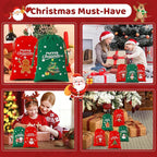 Tapleap Christmas Bags with Drawstring - 50Pcs 4x6 Red and Green Velvet Cloth for Wrapping Dice, Jewelry, Party Favors or Gifts for Friends, Children, Customers