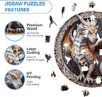 Wooden Puzzles for Adults, Wood Jigsaw Puzzle, Wooden Cave Dragon Puzzles, Family Puzzle Game (M-11.4 * 11.4in 200pcs)