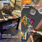 Newverest Jigsaw Puzzle Mat Roll Up, Saver Pad 55” x 35.5” Portable Keeper Up to 3000 Pieces with Non-Slip Rubber Bottom and Polyester Top + 3 Puzzle Sorting Trays, Travel-Friendly Storage Bag
