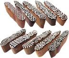 Royal Kraft Textile Wooden Blocks Innovative Border Design Printing Stamps (Set of 10) Htag2160