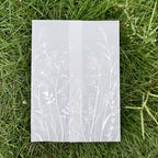 SWANGSA 100 Pack Vellum Jackets for 5x7 Invitations, Elegant White Wildflower Vellum Paper, 115GSM Translucent Invitation Sleeve Wraps for Wedding Bridal Baby Shower Birthday Envelopes