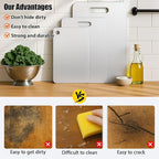 Titanium Cutting Board Set of 3, 100% Pure Titanium Chopping Board for Kitchen, Hygiene & Durability Double Sided Cutting Board, Non toxic 3Pcs Chopping Board, Dishwasher Safe (S+M+L)