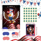ASTARON Pin The Tail Game Pin The Star on The Eagle Party Game with 36 Stickers for Kids Birthday Party Supplies