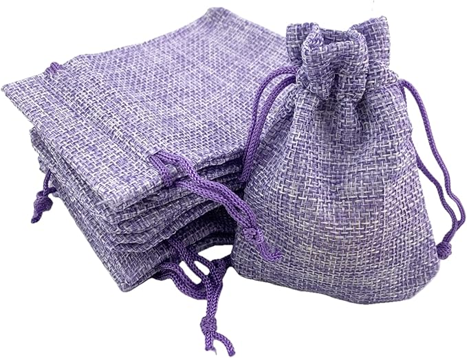 Palmhomee Pack of 25 Burlap Gift Bags with Drawstring Linen Jewelry Pouches Wedding Hessian Jute Bags for Birthday Jewelry and Treat Pouches Party Wedding Favors Gift Art and DIY Craft (2.8x3.6