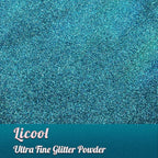 Holographic Fine Glitter, 100g/3.5oz Extra Fine Glitters Powder Packs for Resin, Craft Glitter for Tumblers Candle Slime Making, Festival Body Face Eyeshadow Nail Glitter (Laser Teal Blue)