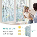 DKTIE Nature Pattern Rainbow Window Film Decorative Stained Glass Window Film Static Cling Films Easy Apply Removable Comes with Tools (U1747-rainbow, 35.4" x 78.7")