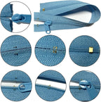 DOITEM Zipper Tape 3 mm by The Yard - 12.5 Yard/14 Meter Nylon Endless Set With Slider - 5 Colors for Sewing