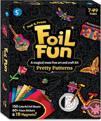 Skillmatics Foil Fun - Pretty Patterns, 18 DIY Magnets Mess-Free Art, Colorful Creative Party Activity, Craft Kits, 60+ Foam Stickers, Christmas Gifts for Kids, Teens, Adults, Families