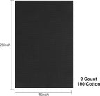 Aida Cloth 9 Count Cross Stitch Fabric,19×28inch (9CT,Black)