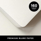 PAPERAGE Blank Journal Notebook, (Yellow), 160 Pages, Medium 5.6 in x 8 in - 100 GSM Thick Paper – Hardcover Journaling Notebook for Work, School, Note Taking or Sketching
