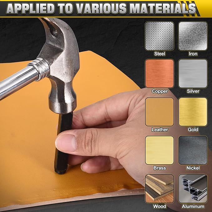 WorkBless 36PCS Metal Stamping Kit, 5/16" (8mm) Steel Number and Letter Punch Set, Include A-Z Alphabet, Number 0-8, & Symbol, Stamping Tool for Imprinting Plastic, Wood, Leather, Jewelry