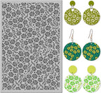 Arbuya Flowers Polymer Clay Texture Mat - Floral Swirls Leaves Texture Sheet for Polymer Clay Jewelry Making, Earring Charms, DIY Craft Supplies
